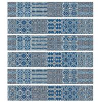 Lot de 6 stickers muraux imperméables pour escalier, motif carreaux marocains, décoration de salle de bain et cuisine.