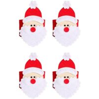 Lot de 4 ronds de serviette de Noël en forme de ceinture de Père Noël