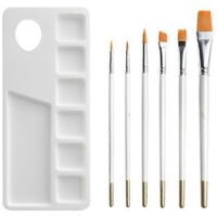 Palettes de peinture, 6 pinceaux, palettes de peinture en plastique, palettes pour la peinture artistique