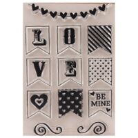 Tampon en silicone transparent « Love » pour album photo, scrapbooking, décoration de cartes et cadeaux