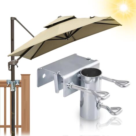 Support de Parasol pour Balcon, Porte Parasol Balcon, Support Parasol Balustrade, Support Parasol Table, Parasol Balustrade pour Balustrade de Balcon ou Table (1/5)