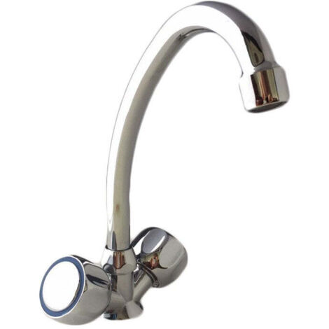 Bagnoclic – Robinet pour caravane et camping – Bec pivotant haut en laiton chromé – Compact pour espaces réduits – Installation facile (1/3)