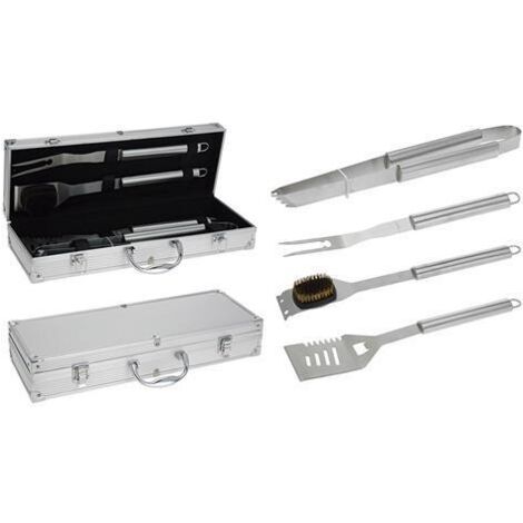 Barbecue charbon 4 pièces – Accessoires en métal pour cuisson précise – Compatible avec tous types de grillades – Pour professionnels et amateurs – BBQ
