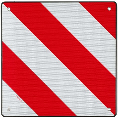 Wiltec Plaque de signalisation réfléchissante – 500 x 500 mm – Panneau de signalisation de charge saillie – Espagne – Avertissement charge arrière Porte-vélos Porte-bagage Camping-cars