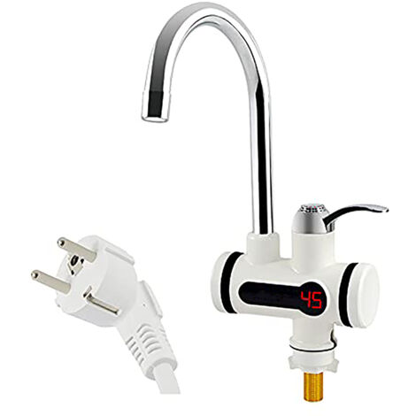 Robinet électrique 220 V avec chauffe-eau instantané 3000 W – Affichage LED – Angle rotatif 360° – Pour cuisine et salle de bain