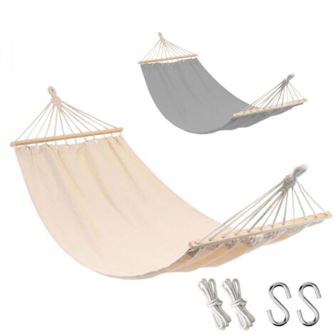 Linxor – Hamac 2 personnes 150 x 270 cm – Mélange coton et polyester 300 GSM – Charge maximale 200 kg – Installation facile avec cordes ou crochets