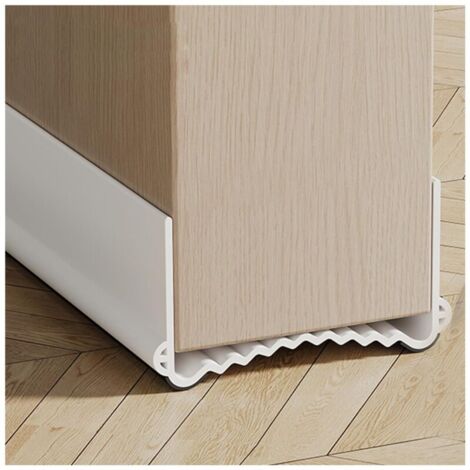 100cm Bas de Porte Isolant, Boudin de Porte Anti Froid, Joint de Porte Anti Bruit, Phonique Thermique Bande d'Étanchéité Protège des Courants d'Air et des Insectes (Blanc, Largeur 5,5-8 cm) (1/5)