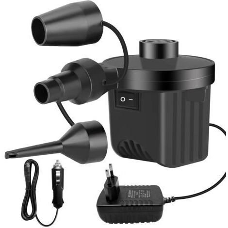 Pompe à Air Électrique Gonfleur Dégonfleur, Gonfleur avec 3 Buses Pompe à Pagaies Haute Puissance pour Matelas Pneumatique, Matelas Gonflables (1/5)