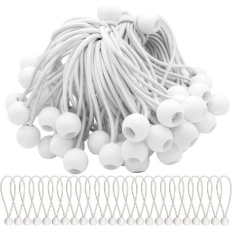 Lot de 75 Tendeur Elastique Cordons Élastiques avec Boules Sandow Elastique Boules Elastiques pour chapiteaux, tentes, bannières et bâches (1/5)