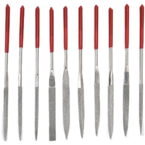 Ensemble de limes à aiguilles, 10 pièces, durcies, robustes, durables, poignée confortable, limes à bijoux pratiques, 5x180mm (1/5)