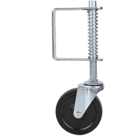 4-Inch Roue de Porte à Ressort en Caoutchouc, Roulette Charge Lourde, Roulette Pivotante pour Transport Industriel pour Portail, 50KG/110LBS de Capacité de Charge (1/5)