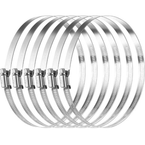 Colliers de serrage en pouces Colliers de serrage en acier inoxydable 304 Colliers de serrage réglables 141 mm-165 mm Collier de serrage (lot de 6) (1/5)