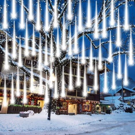 Météor Douche Goutte De Pluie Lumières 30cm 10 Tubes Fée LED Étanche Icicle Neige Chute De Guirlande Lumières pour Mariage De Noël Halloween Jardin Arbre Décor Fenêtre Balcon (1/5)