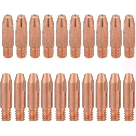 20 Pièces Conseil de Contact 0.8mm M6 Embout de Contact en Cuivre Buse de Tube Contact M6 pour Chalumeau 24KD MIG/MAG(0.8mm)