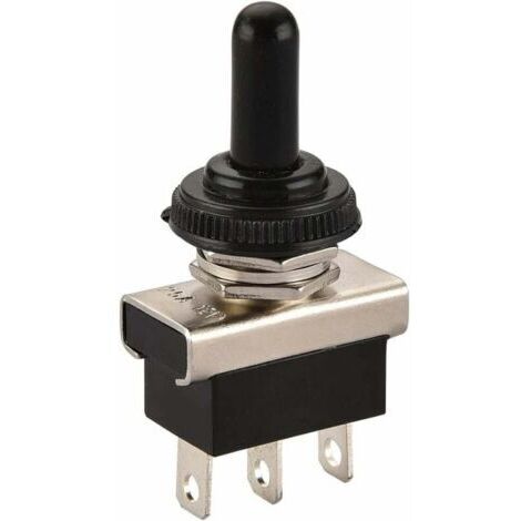 Interrupteur à bascule en métal Flick Flip 12 V 25 A Spdt on/off/on 3 positions 3 broches pour éclairage de tableau de bord avec capuchon étanche (1/5)