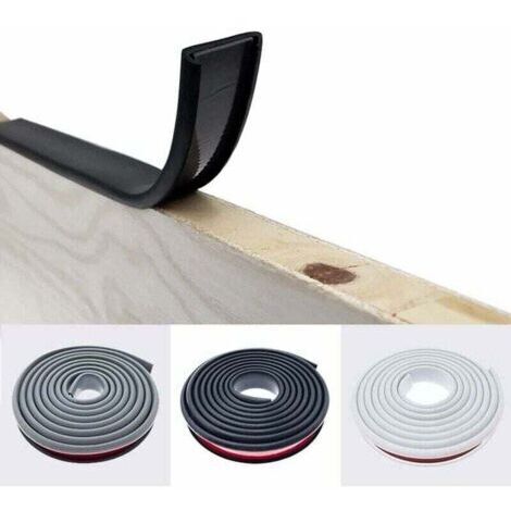 Protection des angles et des chants de meubles, bande de chant adhésive en mélamine en forme de U, bande de finition pour plan de travail non thermocollante, protection des bords en TPE souple (noir, (1/4)