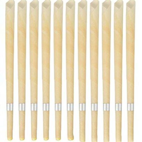 Bougies d'oreille en cire d'abeille Lot de 12 pièces Longueur 22cm Aide à éliminer le cérumen naturellement (1/5)