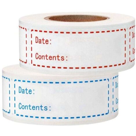 1000 étiquettes taille 2,95 x 0,98 poucesautocollantes amovibles de date de nourriture, rappel de congélateur d'aliments, étiquettes de stockage des aliments (1/5)
