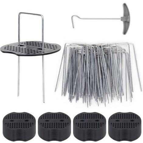 50 Piquets De Jardin Ave Rondelles, Piquets De Fixation en Acier Galvanisé pour Baches Agraphes De Fixation De Toile De Paillage Piquets Galvanisé (1/5)