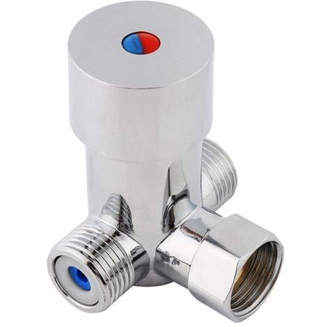 Robinet de mitigeur thermostatique, G1/2, mitigeur thermostatique avec valve de mélange eau chaude froide laiton et cuivre pour système de douche, contrôle du thermostat (1/5)