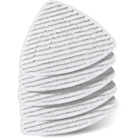 Lot de 5 housses de nettoyeur vapeur Vileda Steam Plus, microfibre rayée blanc/gris, lavables et réutilisables