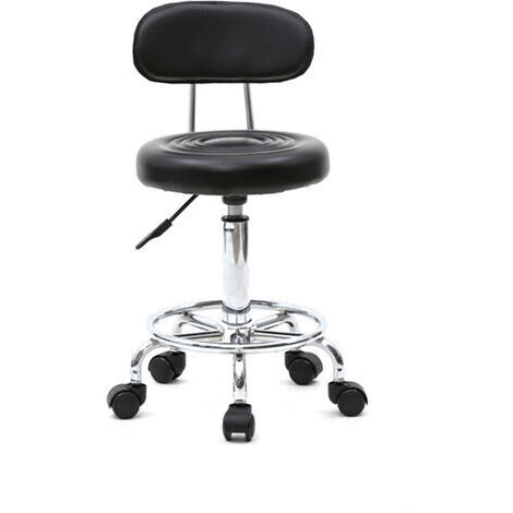Tabouret Chaise de café Chaise de barbier Hauteur réglable Rotatif Petit Dossier devoirs Salon Boutique Petit déjeuner Maison Cuisine Chaise de Bar(Noir) (1/4)