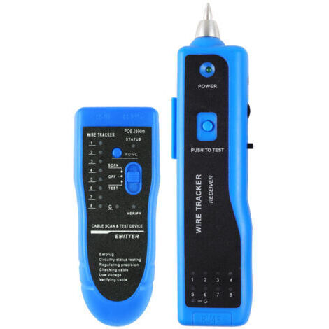 Testeur de câble RJ45 RJ11 Tracker de ligne Trouveur de ligne Multifonction Wire Tracker Réseau Ethernet LAN Cat5 Cat6 avec écouteur pour le collage de câbles, le collage de maintenance réseau