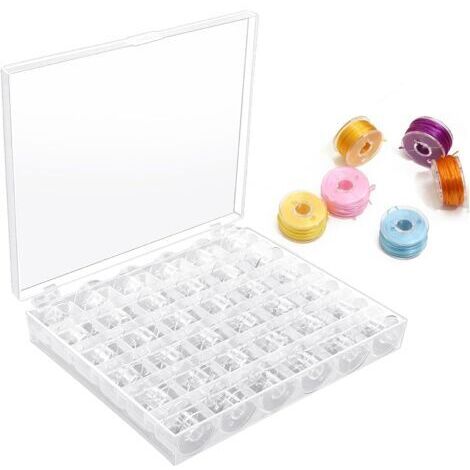 36pcs Canette Machine A Coudre Singer, Accessoires Couture, Canettes De Couture, Canettes De Machine À Coudre Transparentes Avec Boîte De Rangement, Bobines Universelles En Plastique De Haute Qualité