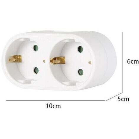 Rallonge électrique - Prolongateur électrique - Rallonge prise - Rallonge prise électrique - Doublette Electrique - Duplite 2P+T 10/16A BLC Se Vrac 714770 Blanc 2 x 2p 16 ampères (1/3)