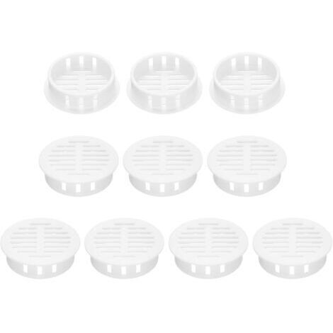 sourcing map Lot de 10 grilles d'aération circulaires en plastique blanc pour salle de bain, maison, bureau, cuisine, armoire, armoire (1/5)
