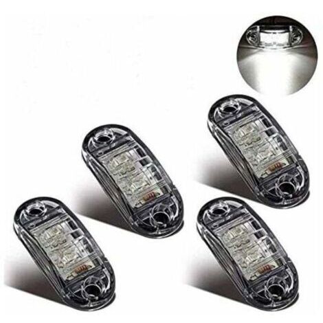 Feux de Gabarit Latéraux Feux De Dégagement LED pour 12V 24V Universel Remorque Camion Lorry Caravan Bus (4pcs Blanc) (1/4)