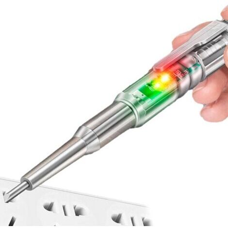 Ahlsen Stylo testeur électrique réactif, stylo testeur de tension sans contact, Tournevis pour stylo testeur électrique 24-250 V, Stylo de test avec voyant lumineux (1/5)