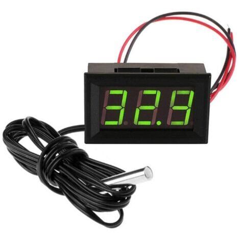 Thermomètre Numérique 12V Mini Température Tester avec Sonde étanche Digital Temperature Meter Gauge, Vert (1/5)