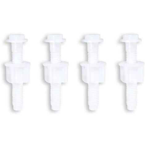 Ahlsen Charnière de siège de toilette universelle en plastique blanc, vis à boulon pour charnières de siège de toilette à montage supérieur, 4 pièces (1/5)