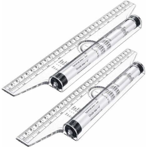 2 pièces en plastique règle de roulement de mesure, règle de rouleau de dessin, règle parallèle, règle de conception de dessin multifonctionnelle pour mesurer, dessiner, étudiant, école et bureau (1/5)