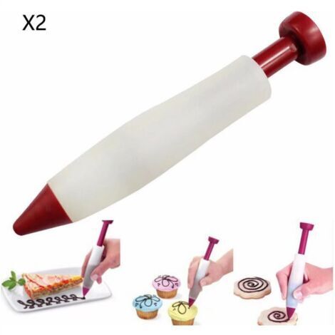 Stylo d'Écriture Silicone Gâteau Silicone Stylo Glaçage Pâtisserie Stylo Silicone Pour Chocolat Décoration 2Pcs (1/5)