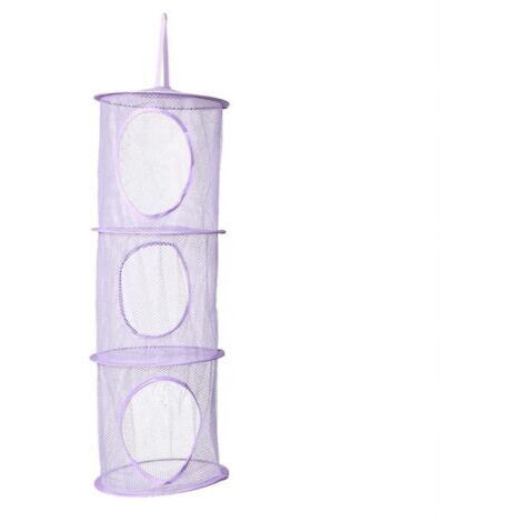 Filet de rangement suspendu, sac en filet pliable portable à 3 niveaux (1/5)
