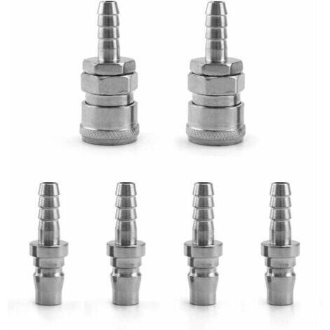 6 Pcs Embout Compresseur Air, 8mm Raccord Pneumatique Rapide Male Femelle (SH20+PH20) (1/5)