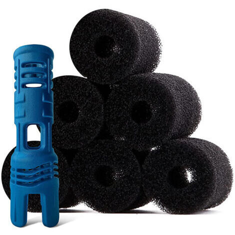 Buse Anti Projection Adaptable avec 6 brosses en Mousse pour Robot Piscine équivalent , au bout de la flagelle du robot (1/5)