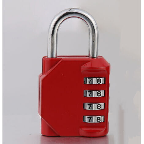 Cadenas à combinaison à 4 chiffres pour salle de sport, école, extérieur et casier des employés, rouge (1/5)