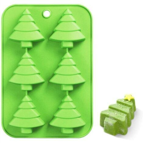 Moulle Silicone Noel Chocolat Sapin de Noël Moule à Bonbons Moule à Biscuits Fondants Savons DIY Muffin Gelée Moule de Cuisson 1 pièces (1/5)