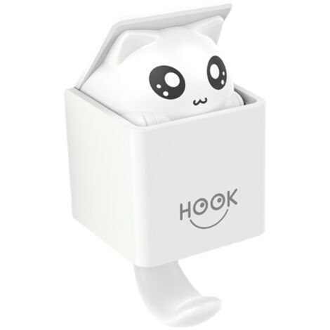 Crochets adhésifs pour animaux, crochets muraux décoratifs en plastique pour enfants chat créatif, max 2 kg, adaptés au salon, salle de bain, cuisine (1/5)