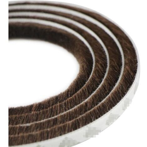 Ahlsen – Bande de brosse autocollante anti-poussière 10m – Pour fenêtres et portes mobiles – Résistante aux UV – Dimensions 9mm x 9mm – Marron (1/5)