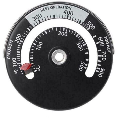 Ahlsen Thermomètre de Poêle Magnétique Thermomètre de Tuyau de Poêle à Feu pour Le Compteur de Température pour Tuyau de Cheminée en Bois Rond Four (1) (1/5)
