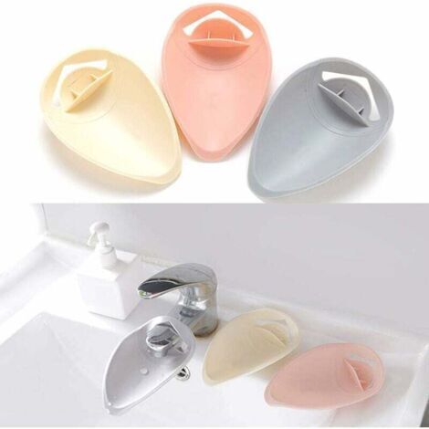 3 Extension De Robinet Pour Évier,Rallonge Du Robinet Enfant Plastique Faucet Extender Rallonge De Robinet Rallonge De Poignée D'Évier Pour Enfants Bébés Salle De Bain Lavabo Cuisine (Rose,Gris,Beige) (1/5)