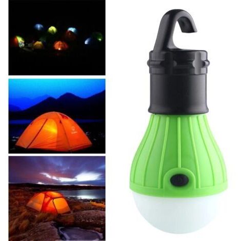 Mini Lanterne d'éclairage Portable Tente Lumière Ampoule LED Lumière d'urgence Crochet étanche(vert) (1/4)