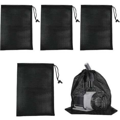4 Pièces Sac de Pompe, Sac en Filet de Filtre de Pompe, Sac de Barrière de Pompes, Sac Filtrant de Pompes à Eau en Maille (Noir) (1/5)