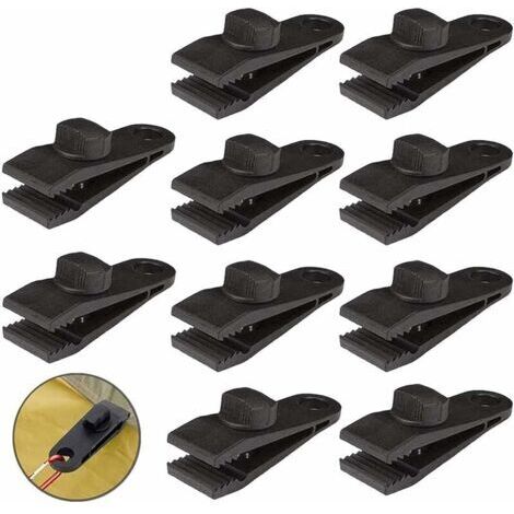 Lot de 10 clips de bâche résistants pour auvents, camping en plein air, auvents de caravane, housses de voiture, couvertures de piscine (1/5)