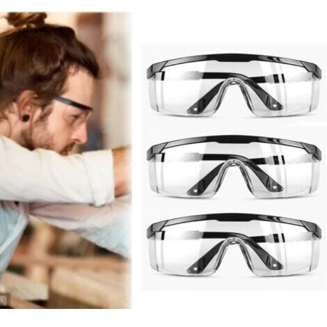 Ahlsen 3pcs Lunettes De Protection Anti-Buée et UV Lunettes et Anti-Rayures pour Les lieux de Travail, Construction, Bricolage, Laboratoire, Soudage, Chimie, Usage Personnel Confortables à Porter (1/5)