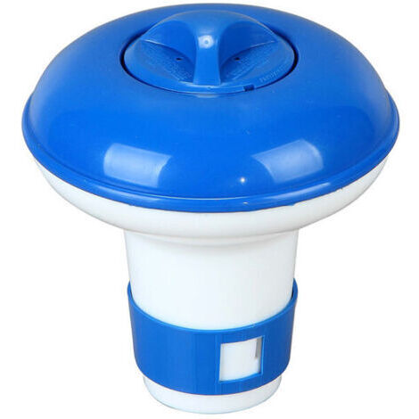 Distributeur Flottant de Chlore , Diffuseurs pour Piscine, Diamètre 13cm/5.1pouces Doseur Flottant Réglable, Accessoires de Piscine pour Spa Jacuzzi Intérieur Extérieur, Bleu + Blanc